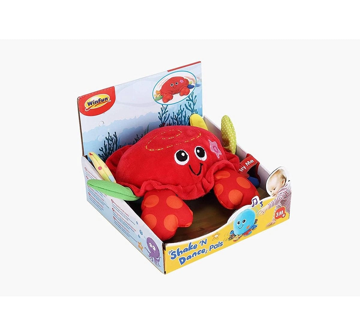 Winfun Shake N Dance Pals - Crab Early Learner Toys for Kids age 3M+ (Red)
