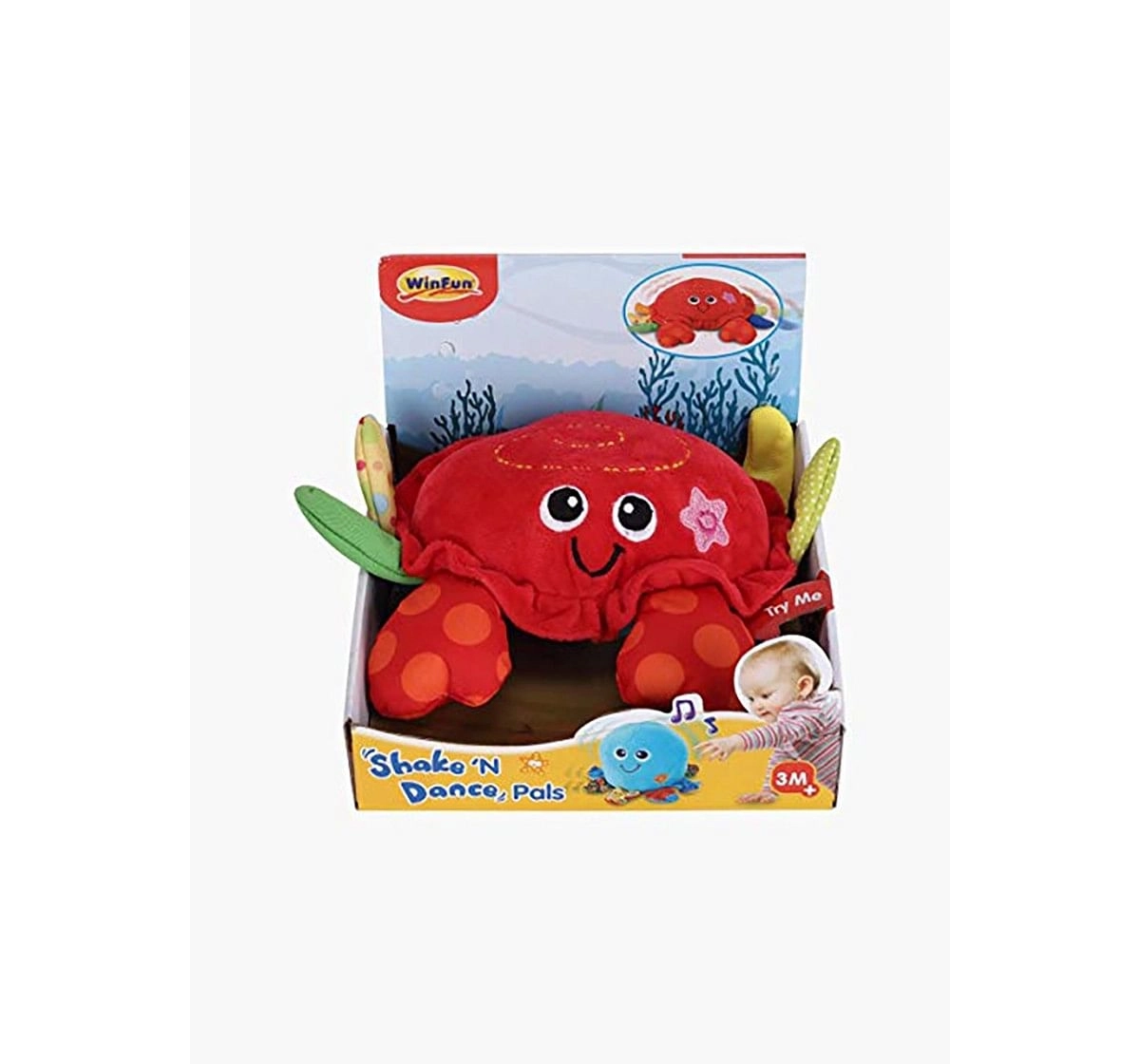 Winfun Shake N Dance Pals - Crab Early Learner Toys for Kids age 3M+ (Red)