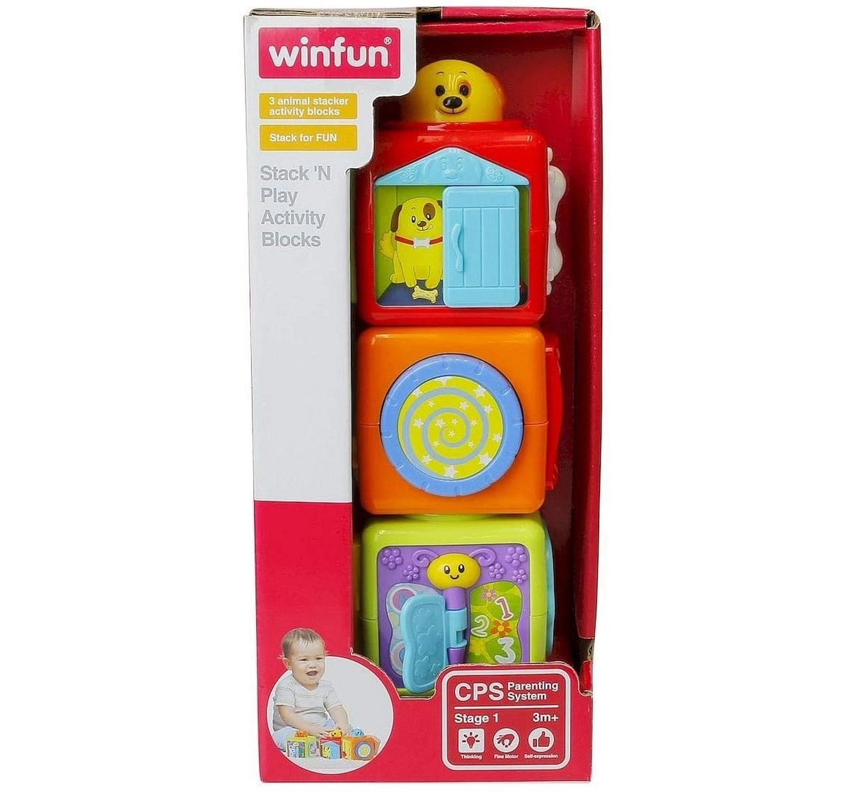 Winfun Stack N Play Activity Blocks Activity Toys for Kids age 3M+ 