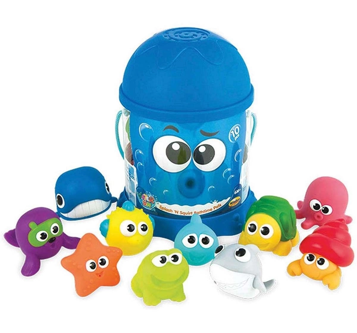 Winfun Splash N Squirt Bath Pals - 10Pcs Bath Toys & Accessories for Kids age 12M+ 
