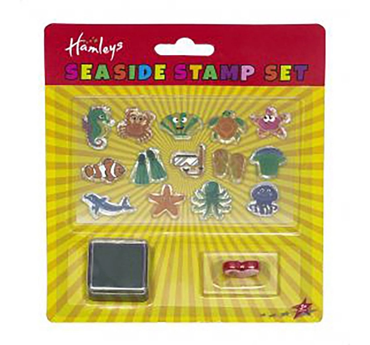 Hamleys Seaside Stamp Set - 15Pcs DIY Art & Craft Kits for Kids age 3Y+ 