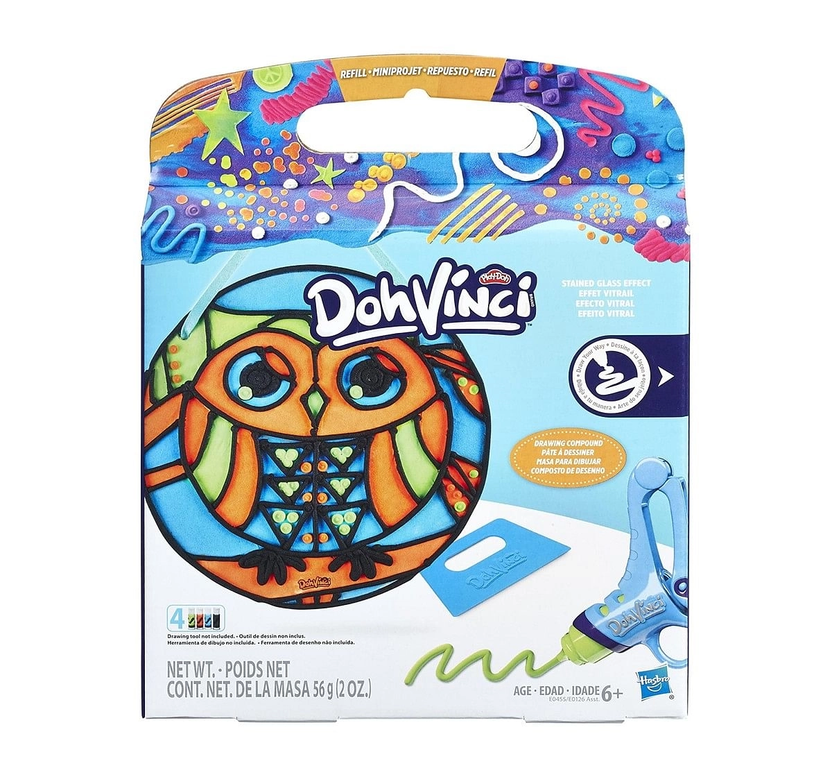 Play-Doh Dohvinci Stained Glass Effect Refill Art Set Assorted Clay & Dough for Kids age 3Y+ 