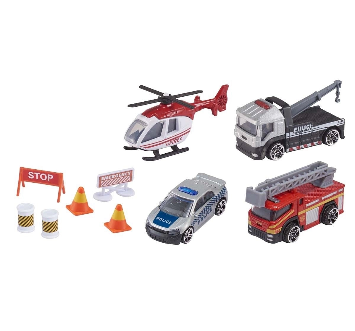 Ralleyz 3" City Emergency Team Playset Vehicles for Age 3Y+