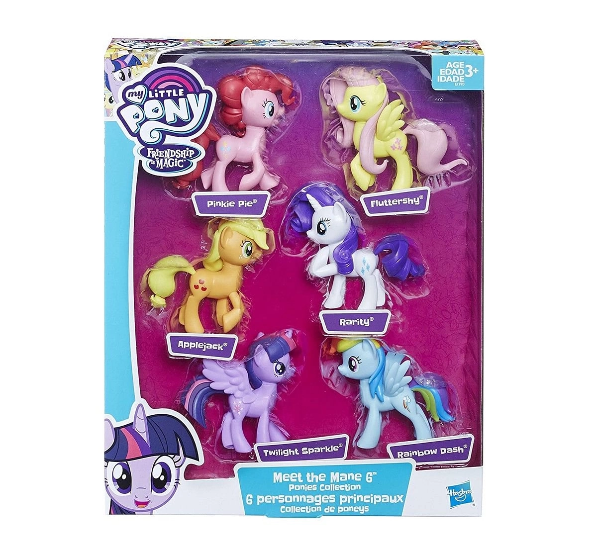 My Little Pony Toys Meet The Mane 6 Ponies Collection Collectible Dolls for Kids age 3Y+ 