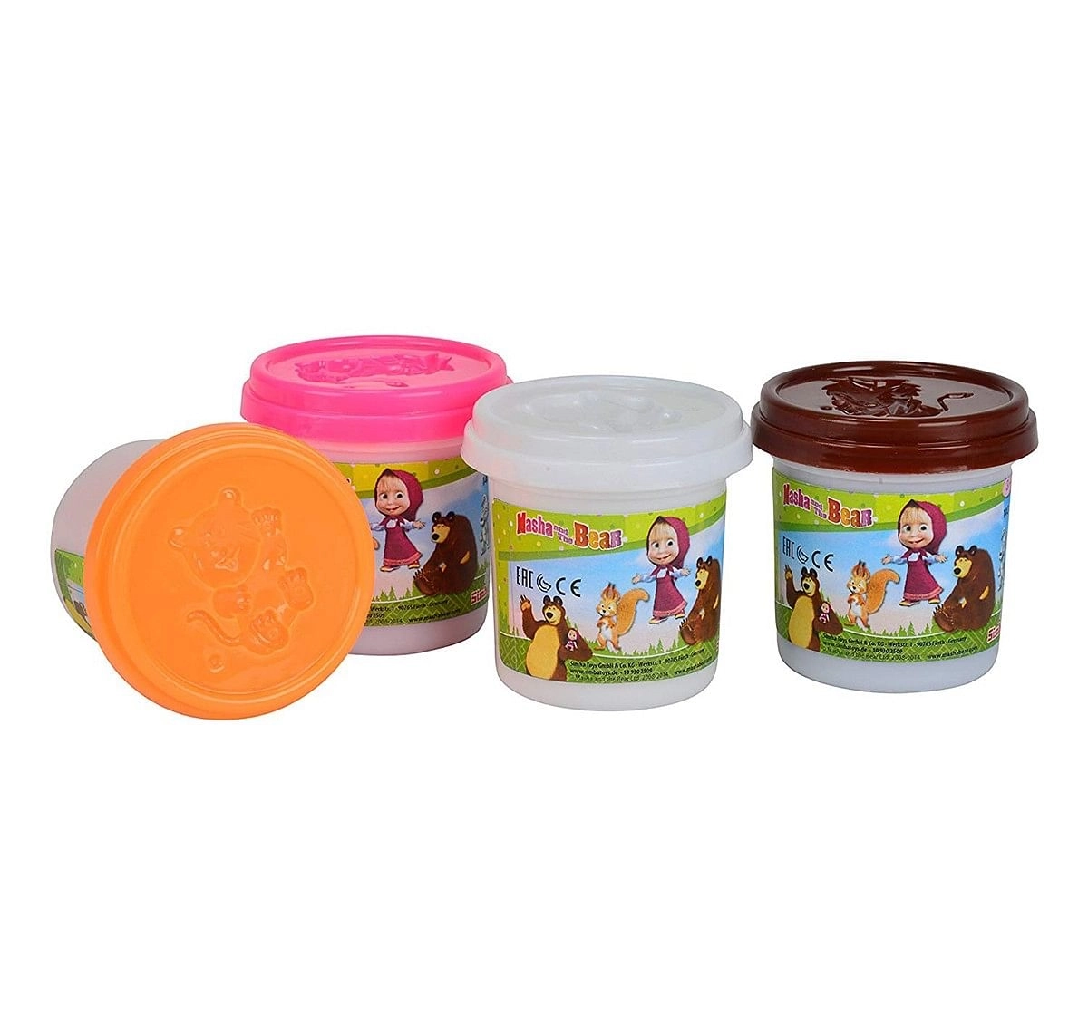 Simba Masha And The Bear Dough Tubs- Pack Of 4 Clay & Dough for Kids age 3Y+ 