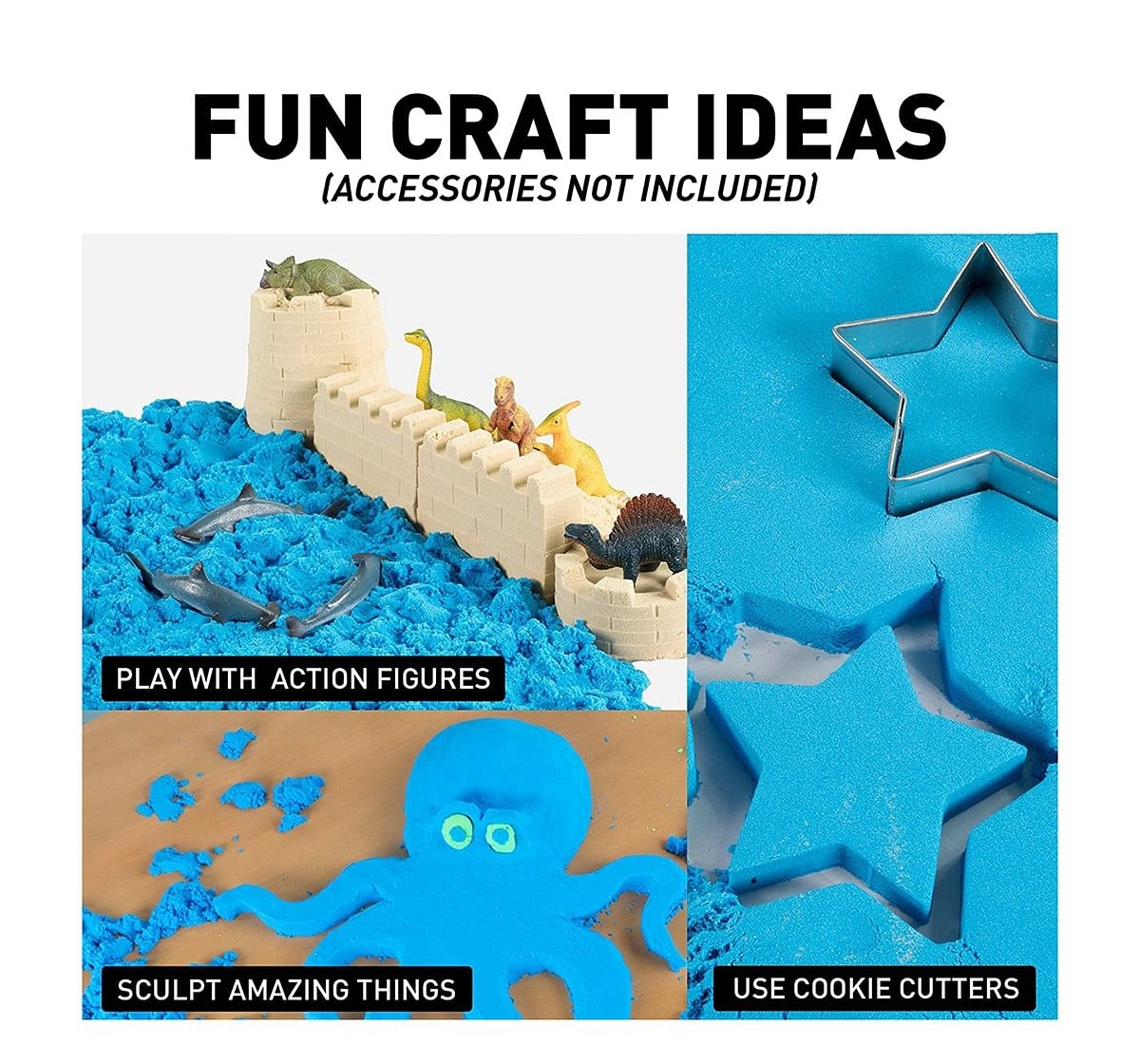National Geographic 2 Lbs of Glow-In-The-Dark Sand with Castle Moulds and Tray for Kids age 3Y+ 