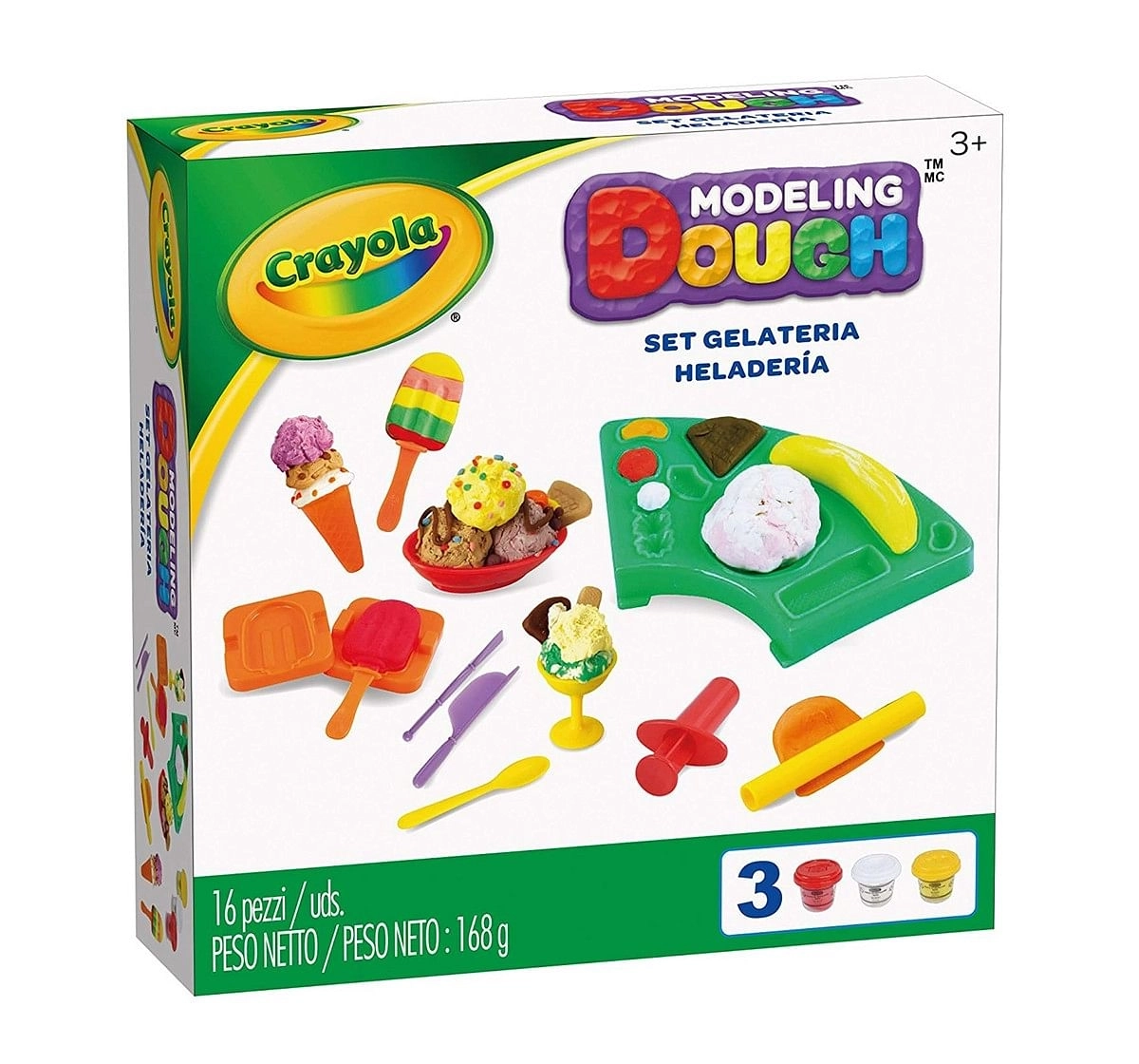 Crayola Modeling Dough Ice Cream Parlor Kit - 16 Pieces Clay & Dough for Kids age 3Y+ 