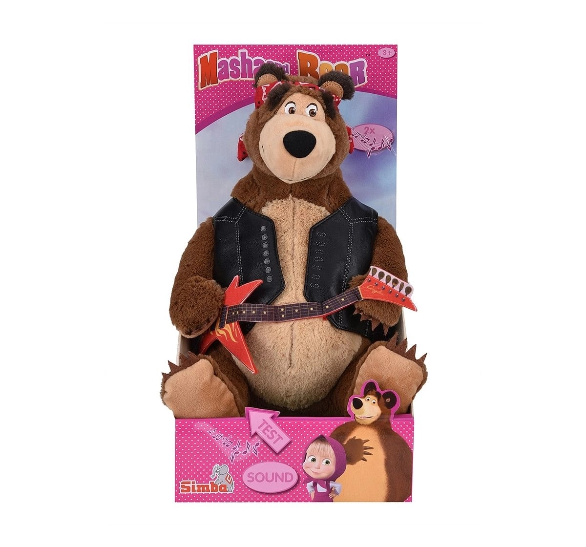 Simba Masha Plush Bear With Melody Fun Interactive Soft Toys for Kids age 3Y+ - 36 Cm (Brown)