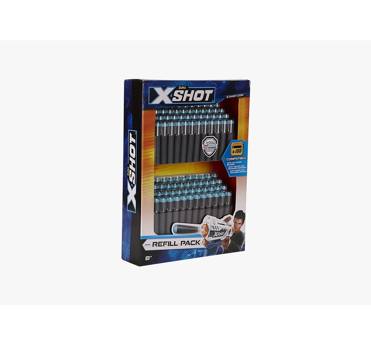 X-Shot 100 Darts Refill Pack Target Games  for Kids age 8Y+ (Grey)