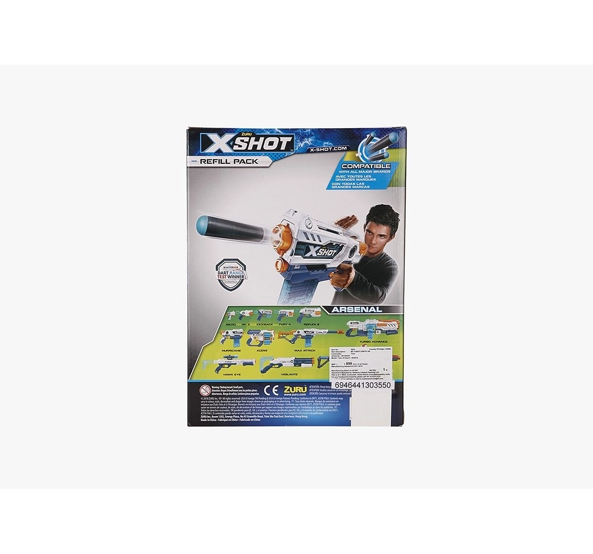 X-Shot 100 Darts Refill Pack Target Games  for Kids age 8Y+ (Grey)