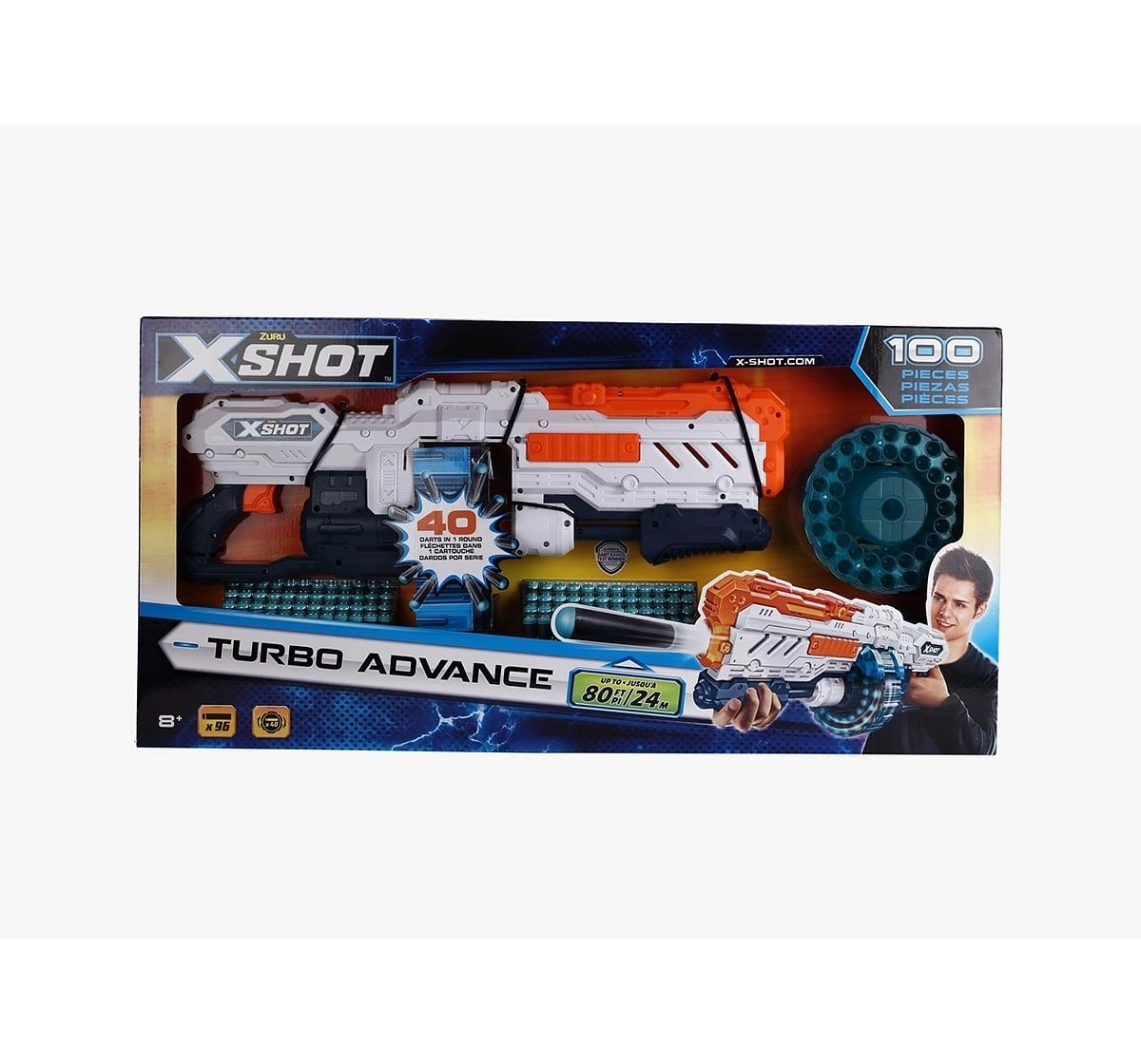 X-Shot Excel Turbo Advance 40-Capacity Barrel Dart Blasters for Kids age 8Y+ 