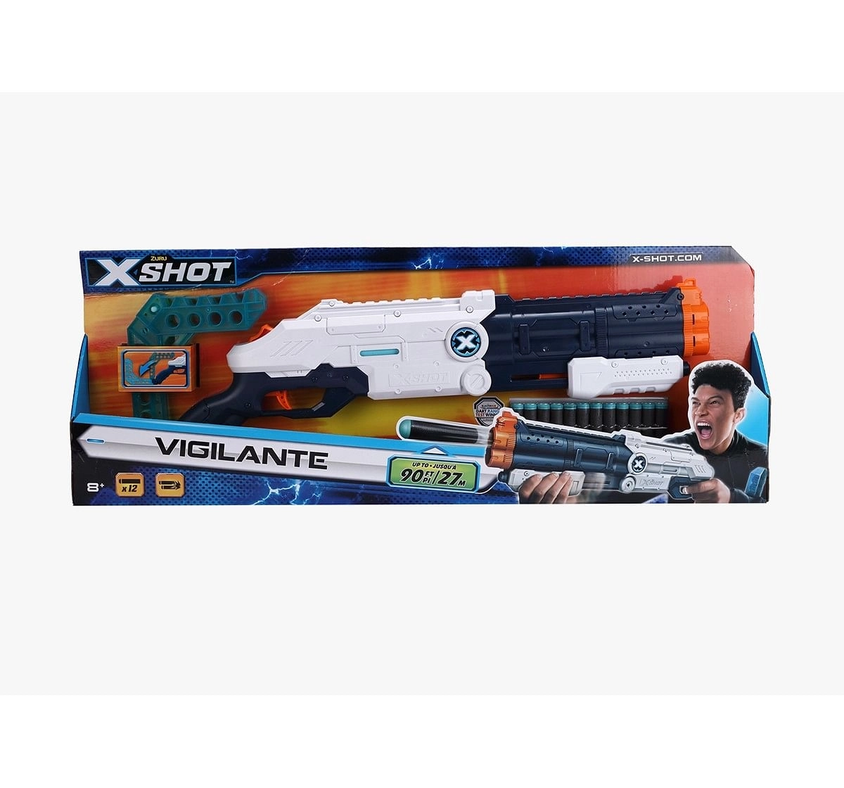 X-Shot Plastic Excel Vigilante Blasters for Kids age 8Y+ (White)