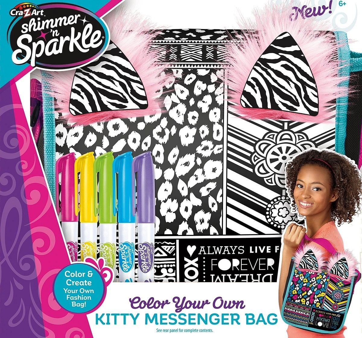 Cra-Z-Art Shimmer N' Sparkle™ Kitty Ear Messenger Bag  DIY & Craft Kits for age 6Y+ 