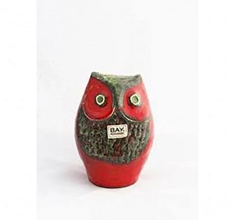 Karma Pottery Owl Money Box- Red Novelty for Kids age 3Y+ (Red)