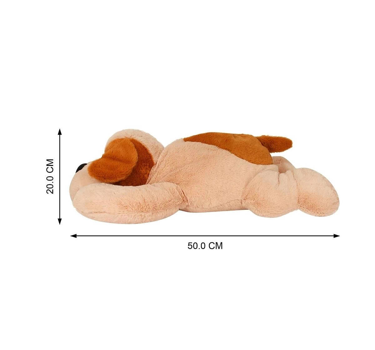 Qingdao Cuddles Laying Dog Cream And Brown Quirky Soft Toys for Kids age 12M+ - 20 Cm 