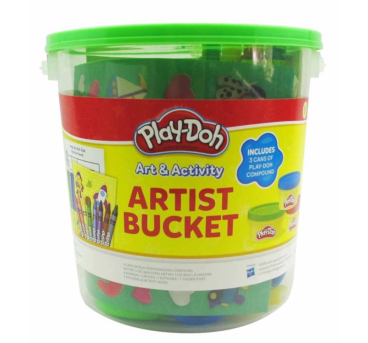Play-Doh Artist Craft Bucket, Multi Color School Stationery for Kids age 3Y+ 