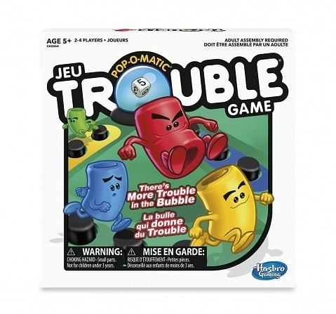  Hasbro Gaming Trouble Board Game for Kids Ages 5 and Up 2-4  Players (Packaging may vary) : Toys & Games
