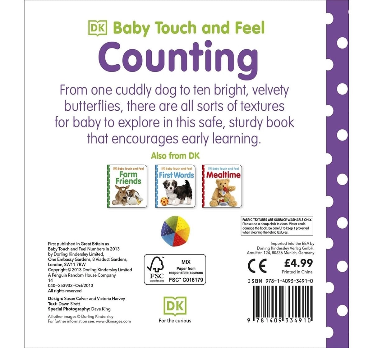 Baby Touch and Feel Numbers, 208 Pages Book by DK Children, Hardback