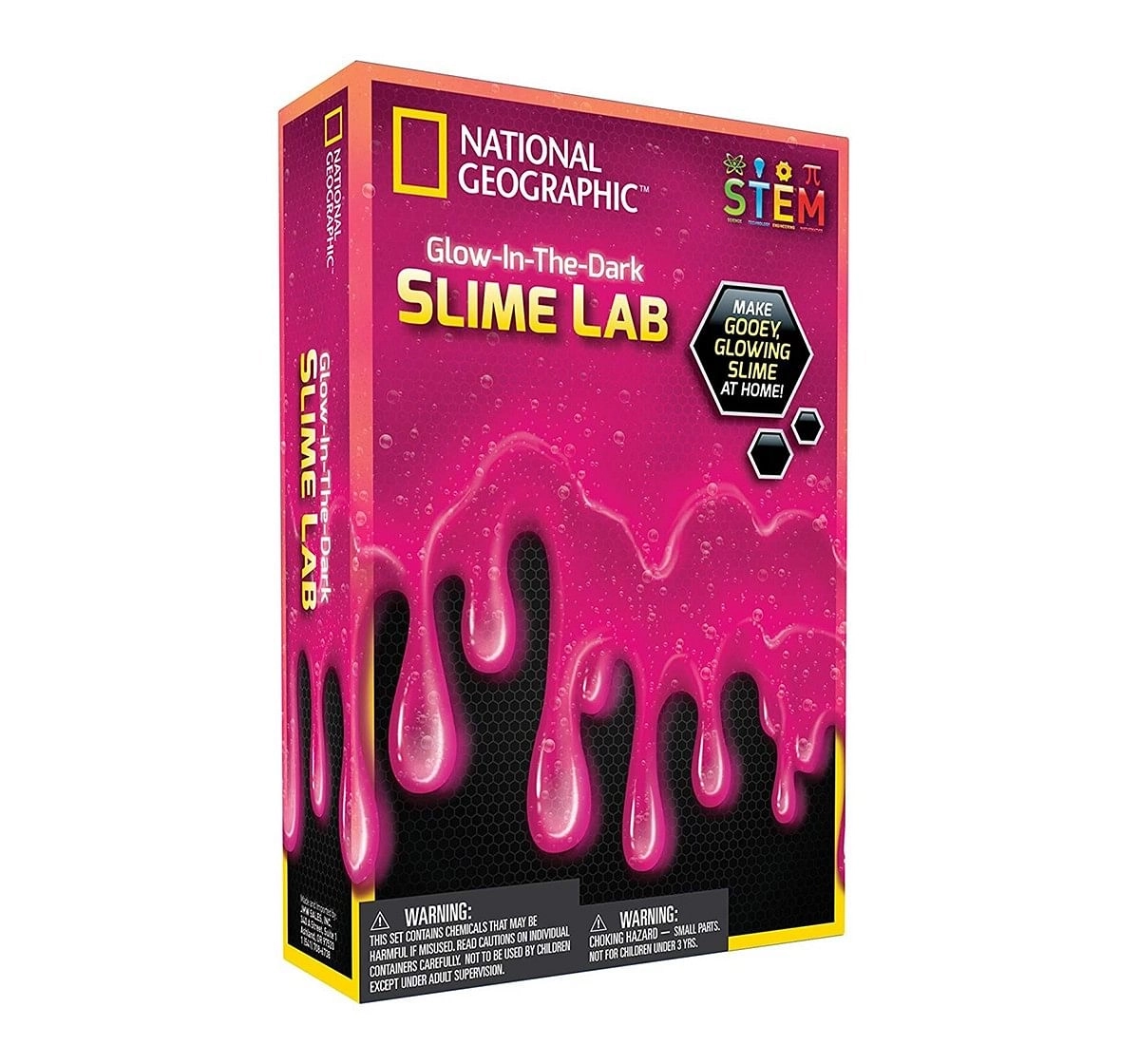 National Geographic DIY Science Lab Make Glowing Slime Science Kits for Kids age 6Y+ (Pink) 
