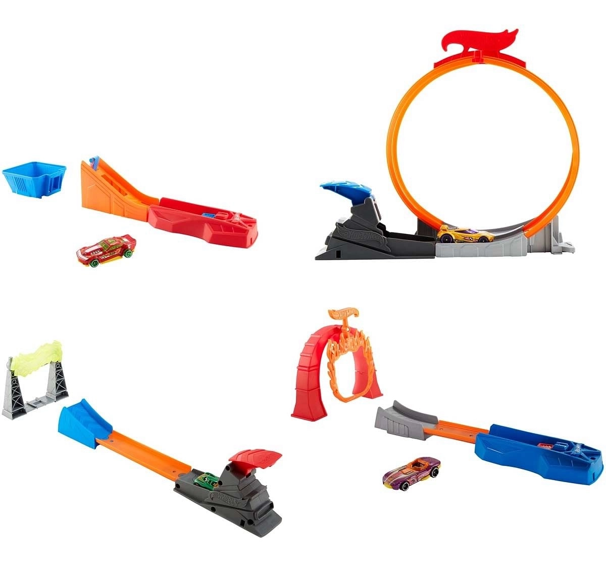 Hotwheels Classic Stunt Cars  Tracksets & Train Sets for Kids Age 4Y+, Assorted