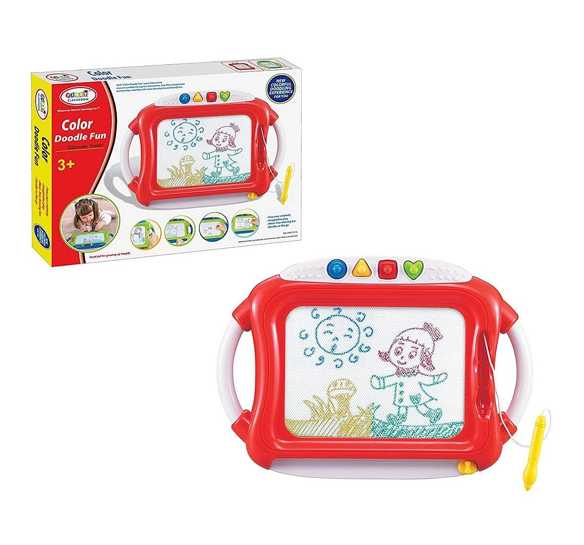 Comdaq First Classroom Doodle Board 2 In 1 with Stamp Activity for Kids age 3Y+ (Red)