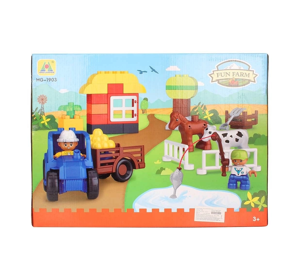 Comdaq Farm 42 Pcs Toddler Blocks for Kids age 3Y+ 