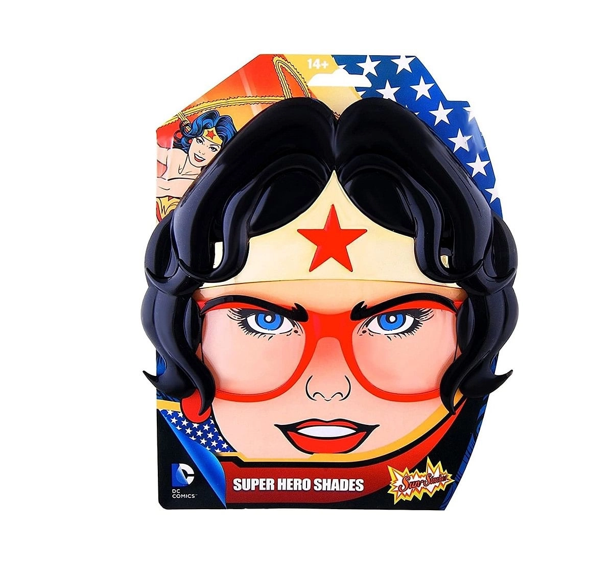 Dc Sunstaches Wonder Woman Sunglasses Shades Novelty Character Novelty for Kids age 12M+ 