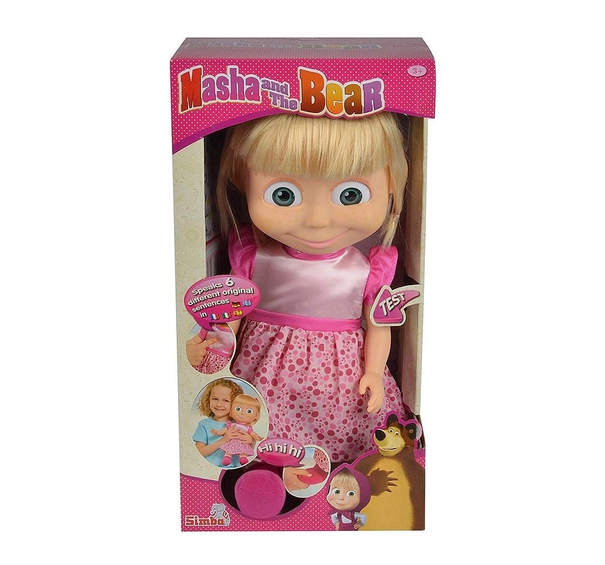 Masha And The Bear - Tickle Me Funcional - 36Cms Pink Dolls & Accessories for age 3Y+