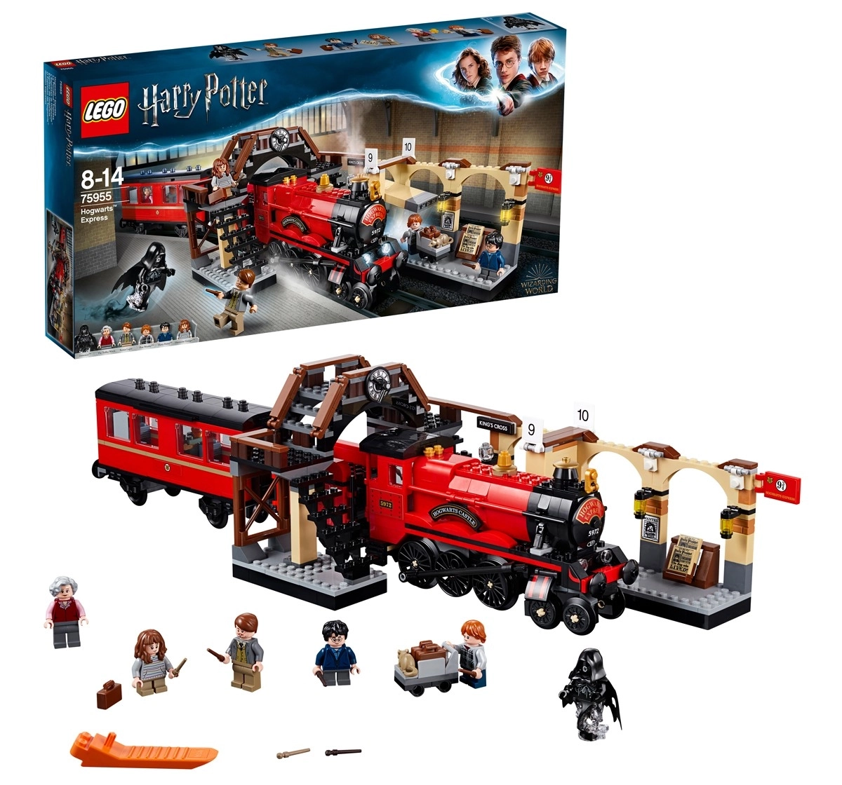 LEGO Harry Potter Hogwarts Express Toy Train Building Set Includes Model Train and Harry Potter Minifigures Hermione Granger and Ron Weasley (801 Pieces)