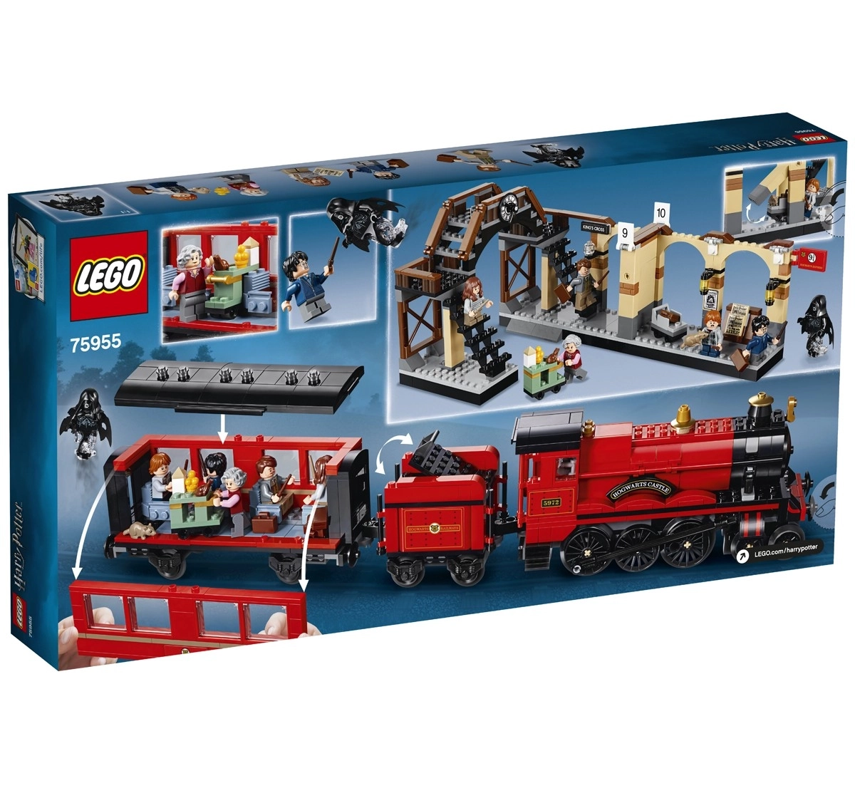 LEGO Harry Potter Hogwarts Express Toy Train Building Set Includes Model Train and Harry Potter Minifigures Hermione Granger and Ron Weasley (801 Pieces)