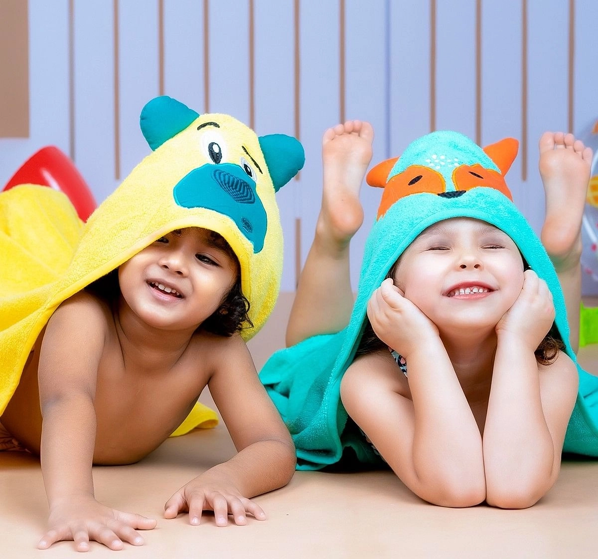 Rabitat Kids Hooded Bath Towel Super Soft Made with Zero Twist Cotton, Yellow, Yellow Bear, 5Y+