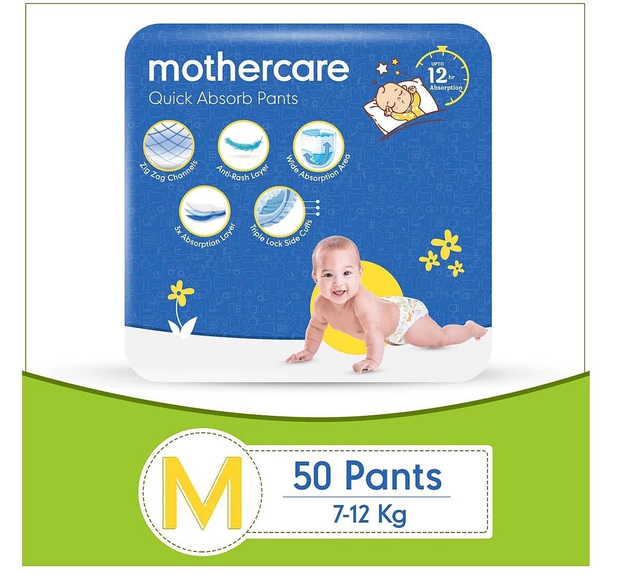 Mothercare Quick Absorb Diaper Pants Medium- 50 Pcs