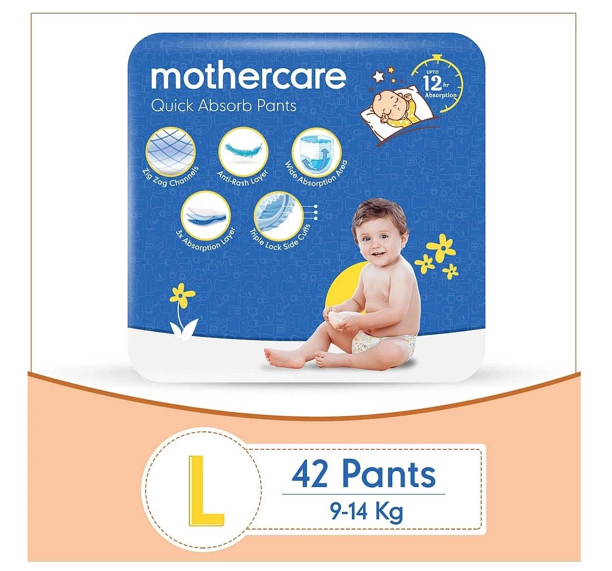 Mothercare Quick Absorb Diaper Pants Large- 42 Pcs