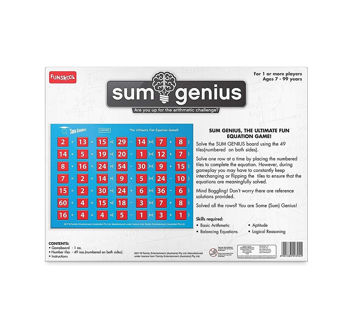  Funskool Sum Genius Games for Kids age 7Y+ 