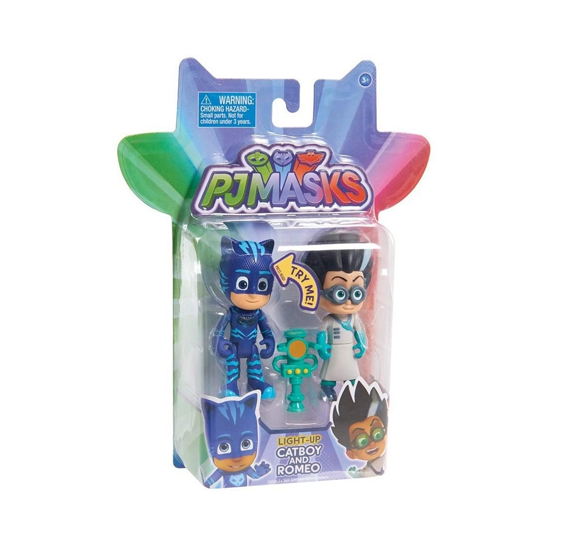 Pj Masks Light Up Figures - Cat Boy & Romeo Activity Toys for Kids age 3Y+ 