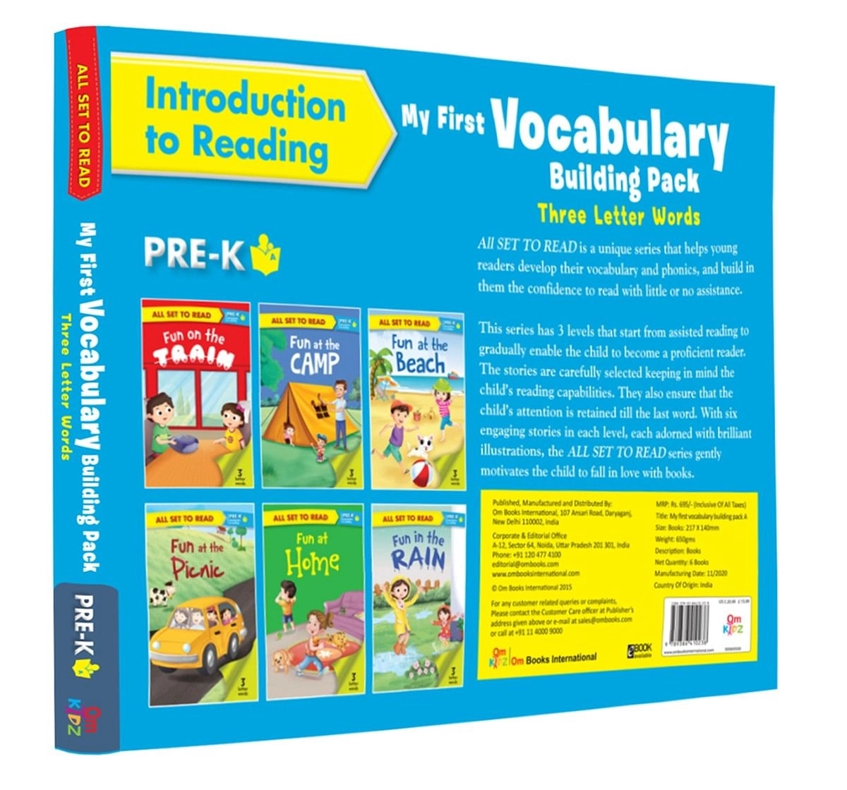 All Set To Read- Level Pre-K- Introduction To Reading- Readers- 6 Books In A Purple Box, 192 Pages Book By Om Books Editorial Team, Paperback