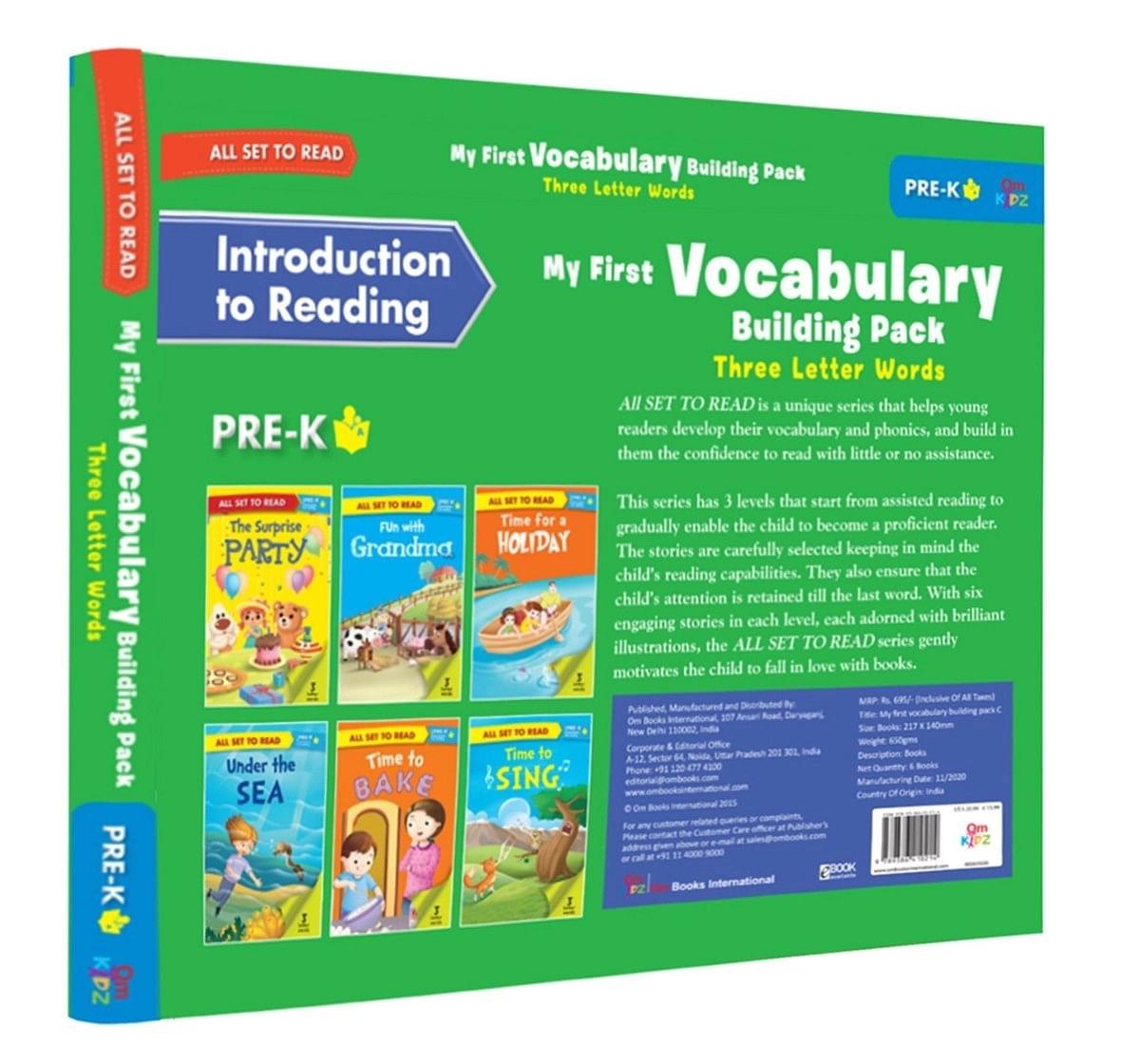 All Set To Read- Level Pre-K- Introduction To Reading- Readers- 6 Books In A Orangebox, 192 Pages Book By Om Books Editorial Team, Paperback