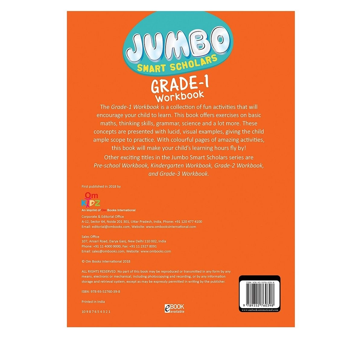 Jumbo Smart Scholars Grade 1 Workbook Activity Book, 320 Pages, Paperback