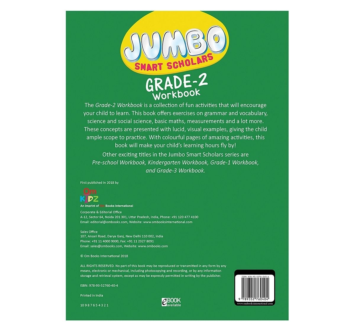 Jumbo Smart Scholars Grade 2 Workbook Activity Book, 320 Pages, Paperback