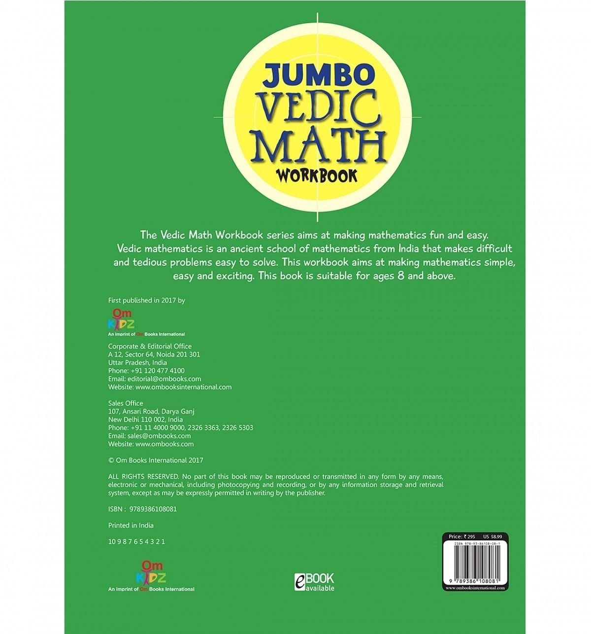 Jumbo Vedic Math Workbook  Book