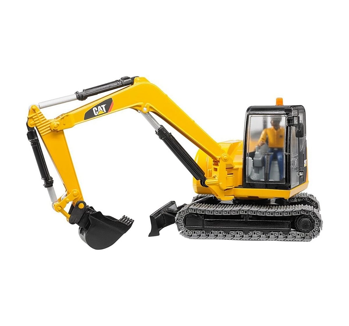 CAT Bruder 1:16 Caterpillar Mini Excavator with Worker Vehicles for Kids age 3Y+ (Yellow)