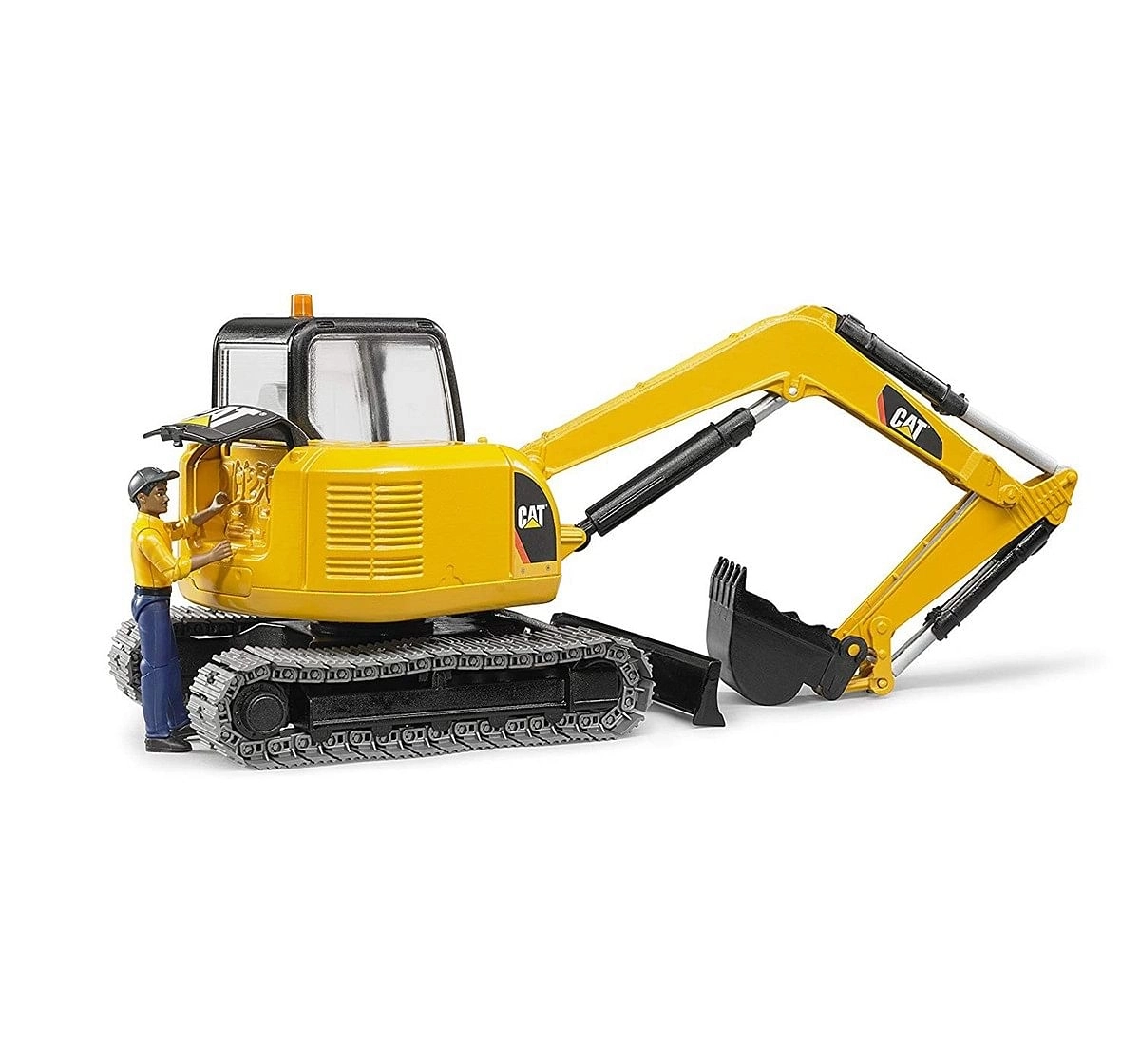 CAT Bruder 1:16 Caterpillar Mini Excavator with Worker Vehicles for Kids age 3Y+ (Yellow)