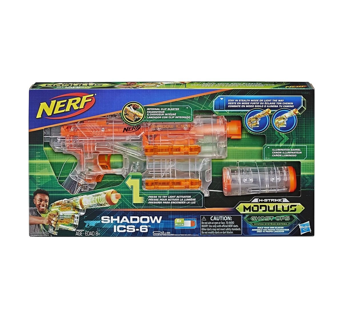 Nerf Modulus Ghost Ops Shadow Ics-6 Blasters for age 8Y+ 