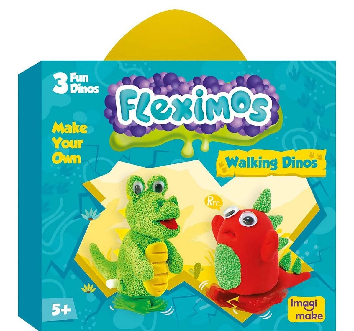 Imagimake Fleximos Walking Dinos DIY Art & Craft Kit for Kids age 4Y+ 