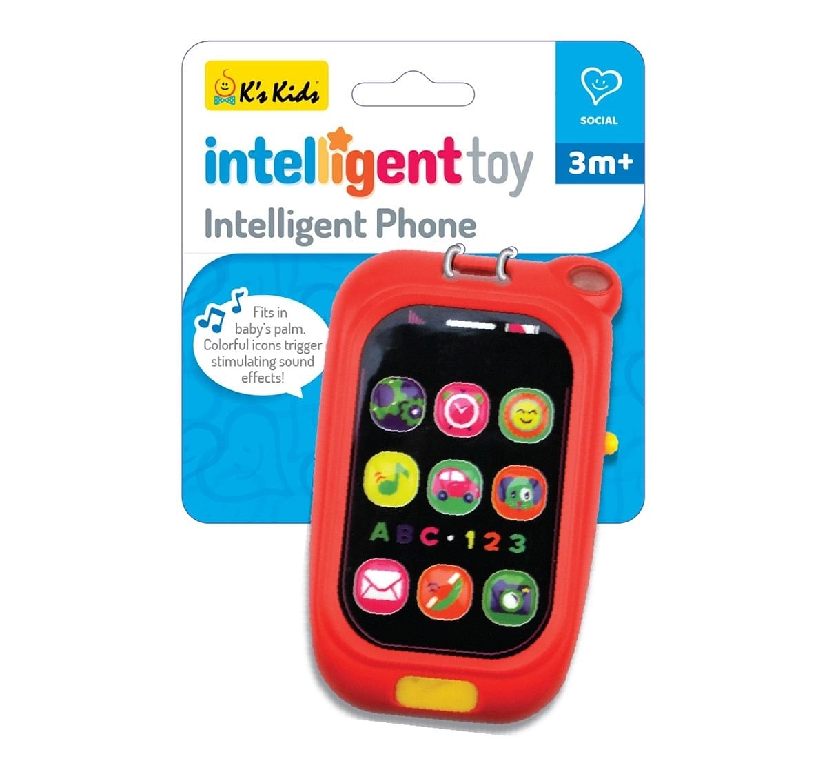 K'S Kids Intelligent Phone - New Born for Kids age 3M+ (Red)