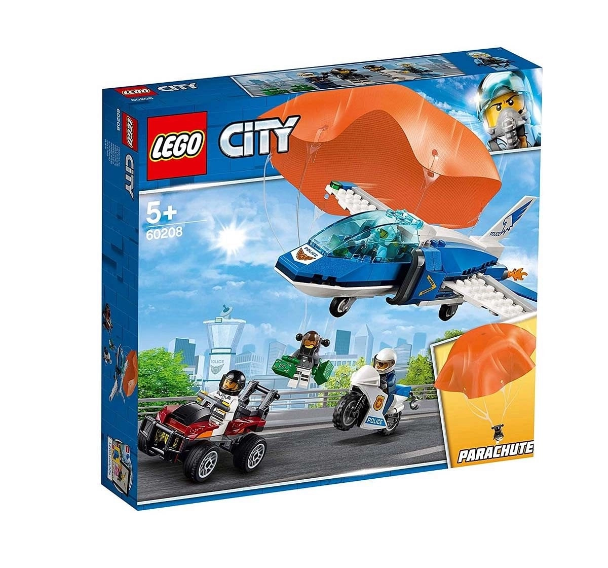  Lego City Sky Police Parachute Arrest Building  (218 Pcs) 60208 Blocks for Kids age 5Y+ 