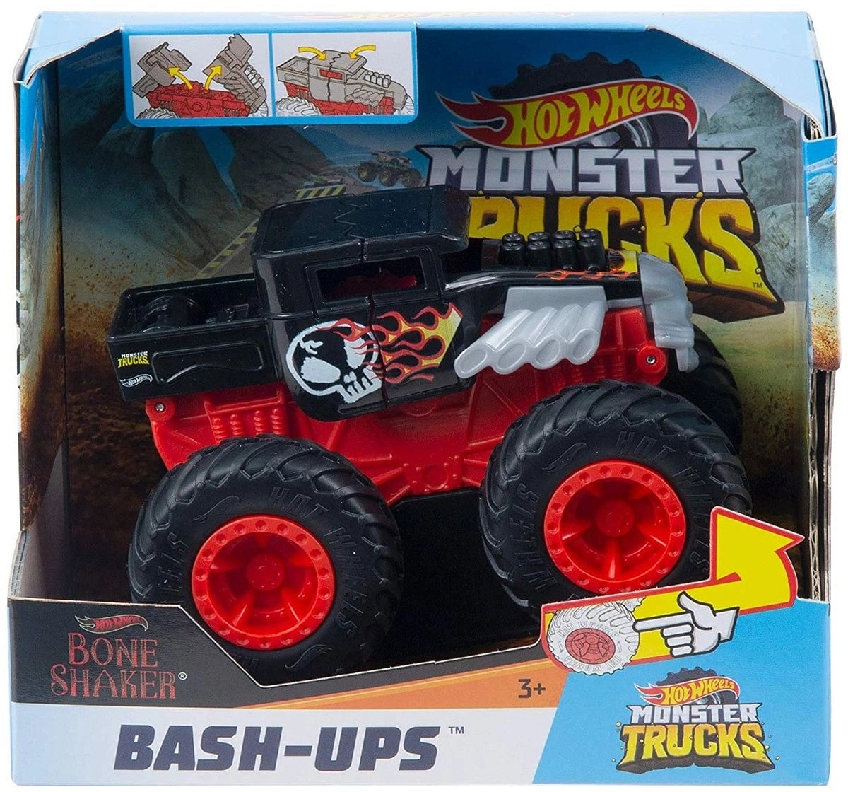 Hot Wheels Monster Trucks 1:43 Bash Ups Vehicles for Kids age 3Y+, Assorted