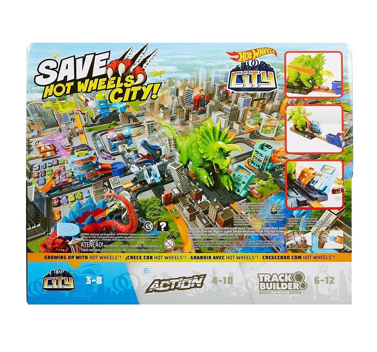 Hot Wheels City Smashin Triceratops Playset Tracksets & Train Sets for Kids age 4Y+ 
