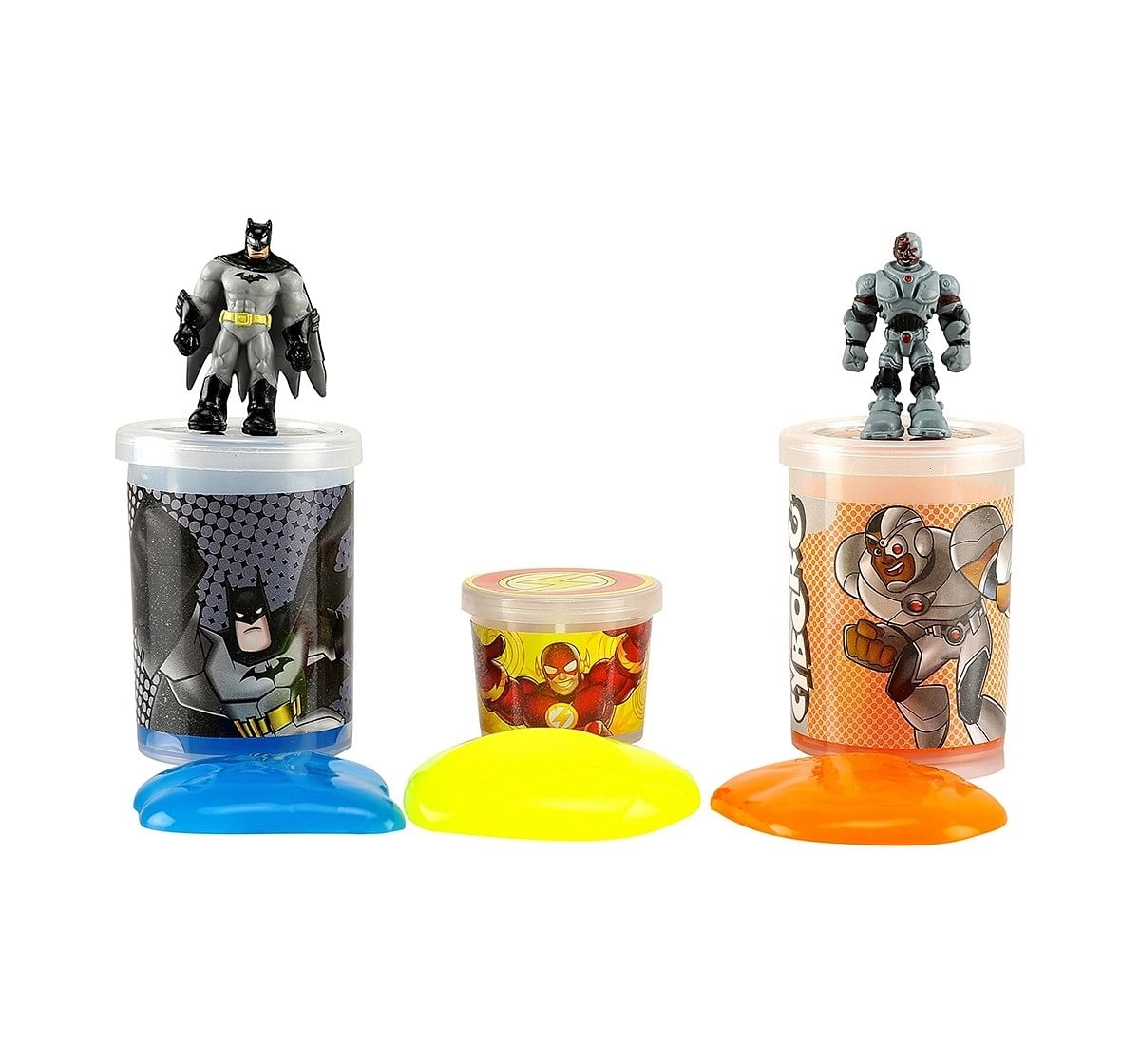 DC Super Friends Batman & Cyborg Slime Mix with 2 Liquid & 1 Jelly Slime