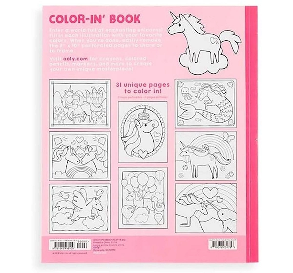 Ooly 31 Pages Enchanting Unicorns Colouring Book- Multicolour Books for Kids age 3Y+ 